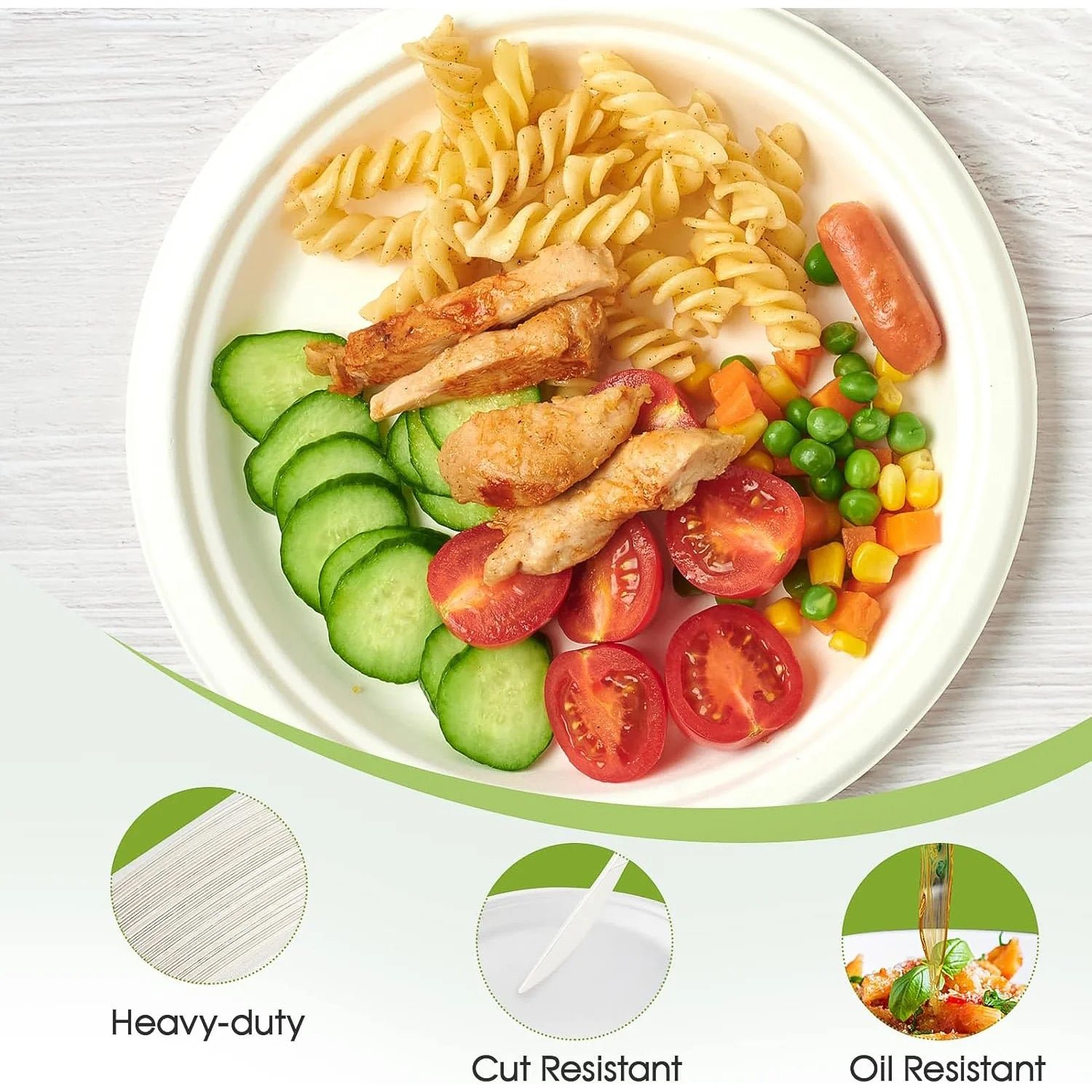 Disposable Round Food Serving Plate – 10 Pc Lightweight Set - Image 4