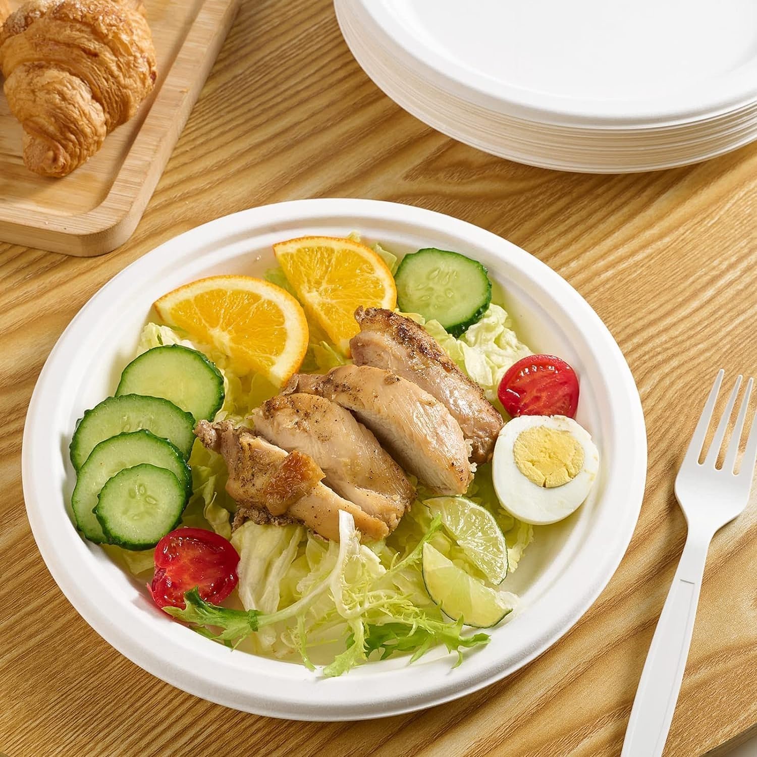 Disposable Round Food Serving Plate – 10 Pc Lightweight Set - Image 3