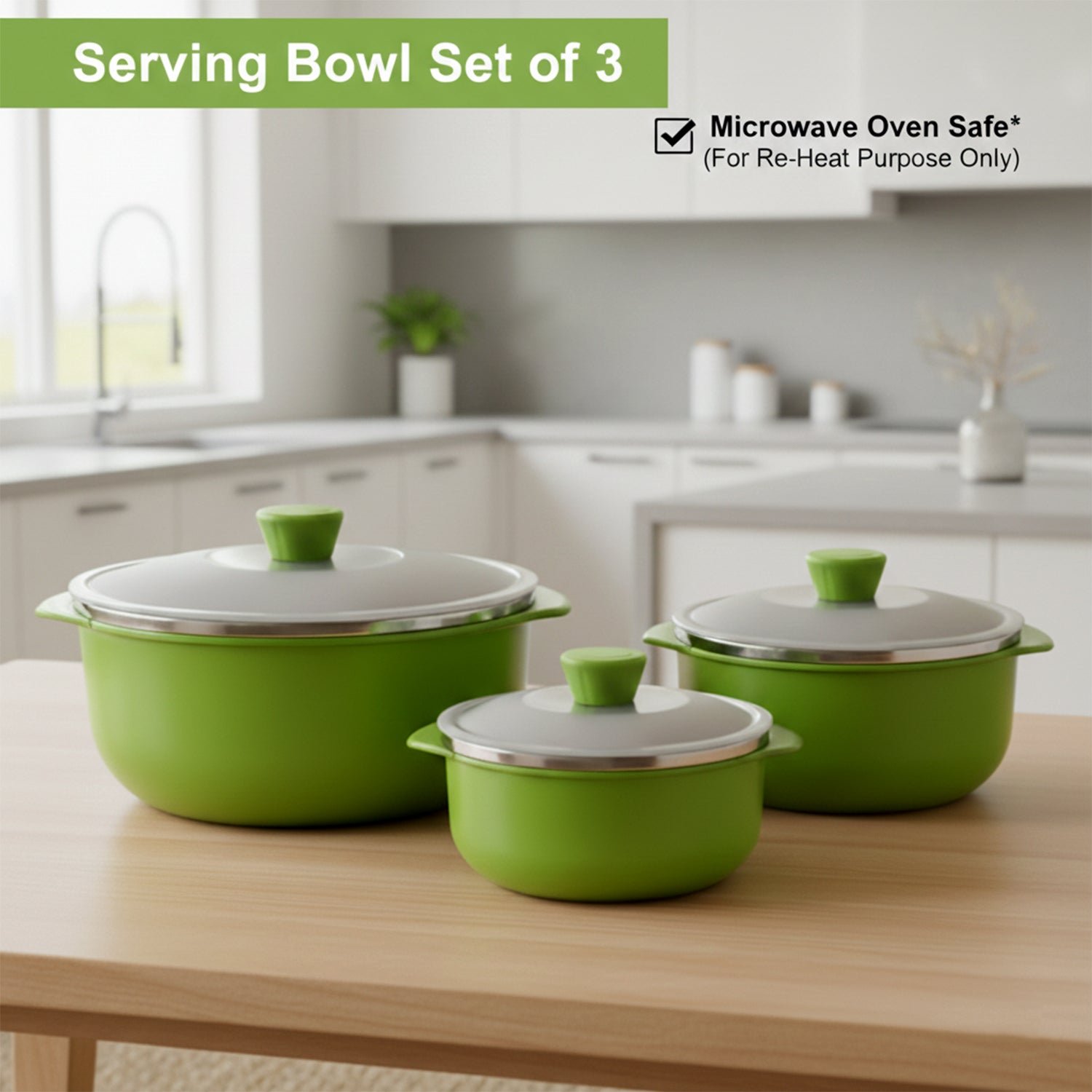 Multipurpose Kitchen Serving Bowl Set – Durable & Stackable 3-Piece - Image 4