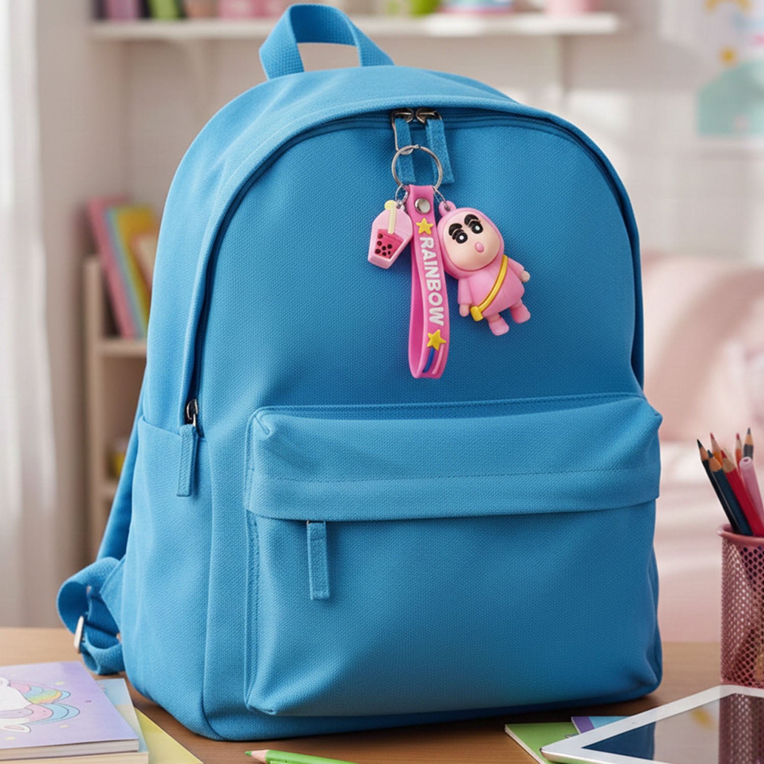 Cartoon Character Keychain – Cute Rainbow Strap Bag Charm - Image 3