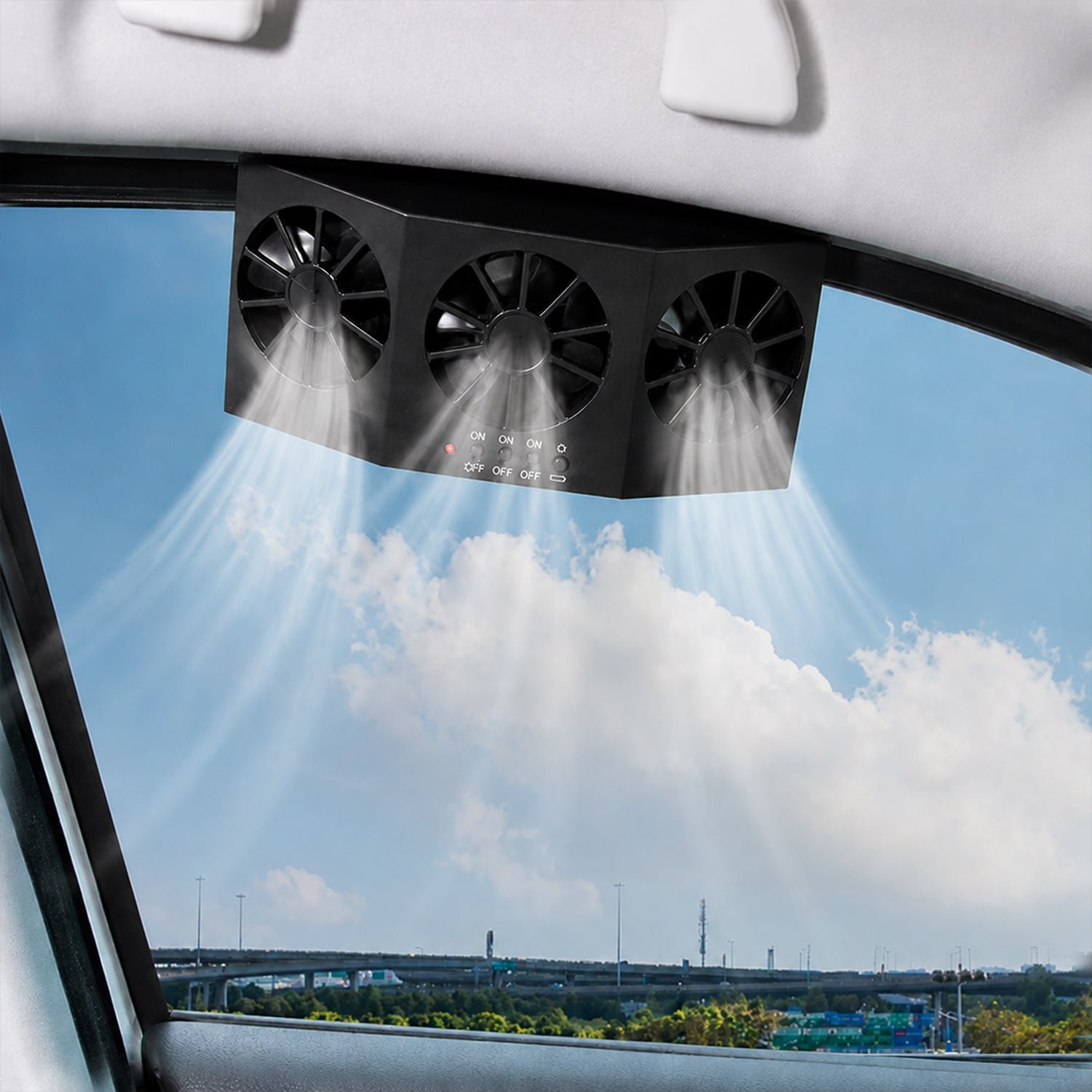 Solar Powered Car Window Ventilation Fan – Triple Fan Cooling System - Image 5