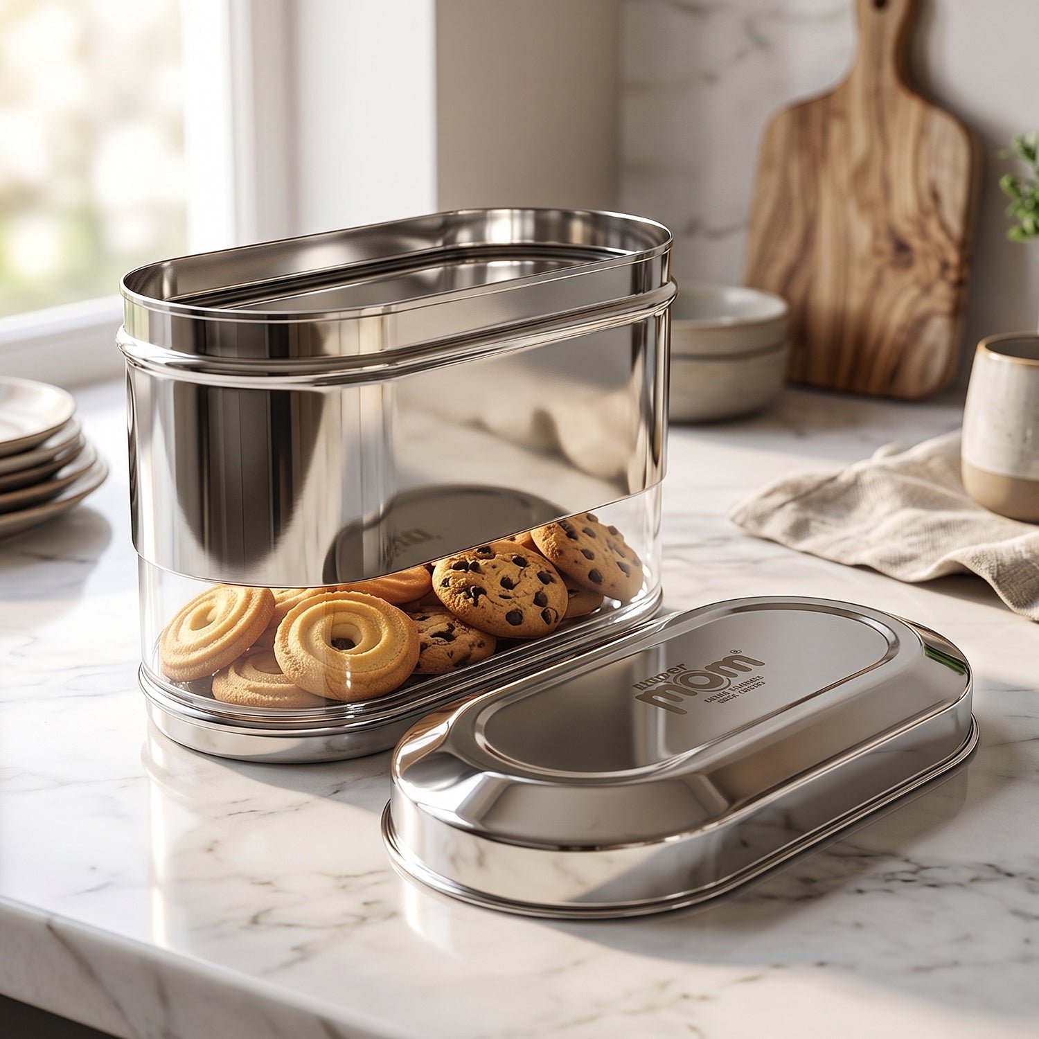 Stainless Steel Oval Canister – Airtight Food Storage for Freshness - Image 3