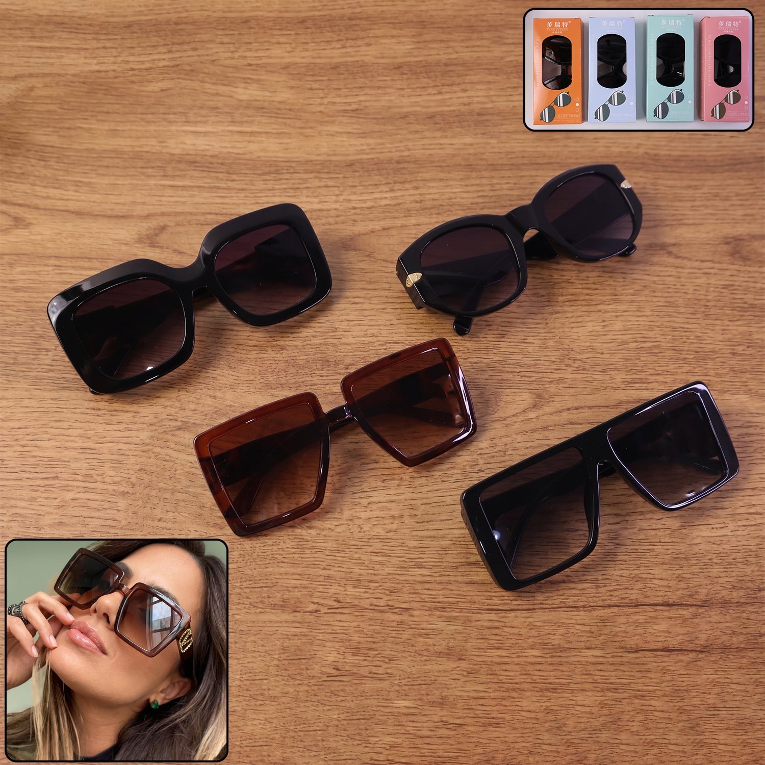 Oversized Square Sunglasses – Trendy Unisex Fashion Eyewear - Image 3
