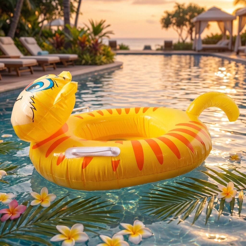 Kids Inflatable Tiger Swim Ring – Safe Water Play Float for Kids