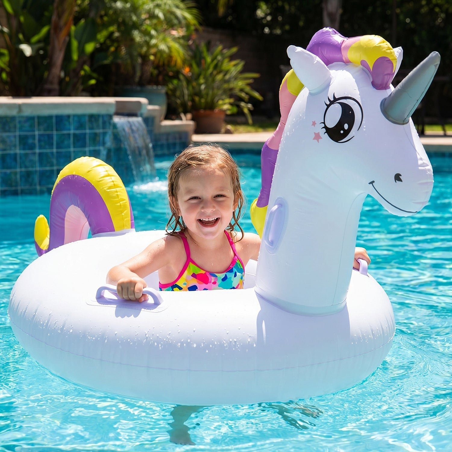 Kids Inflatable Unicorn Swim Ring – Durable Pool Float with Handles - Image 4