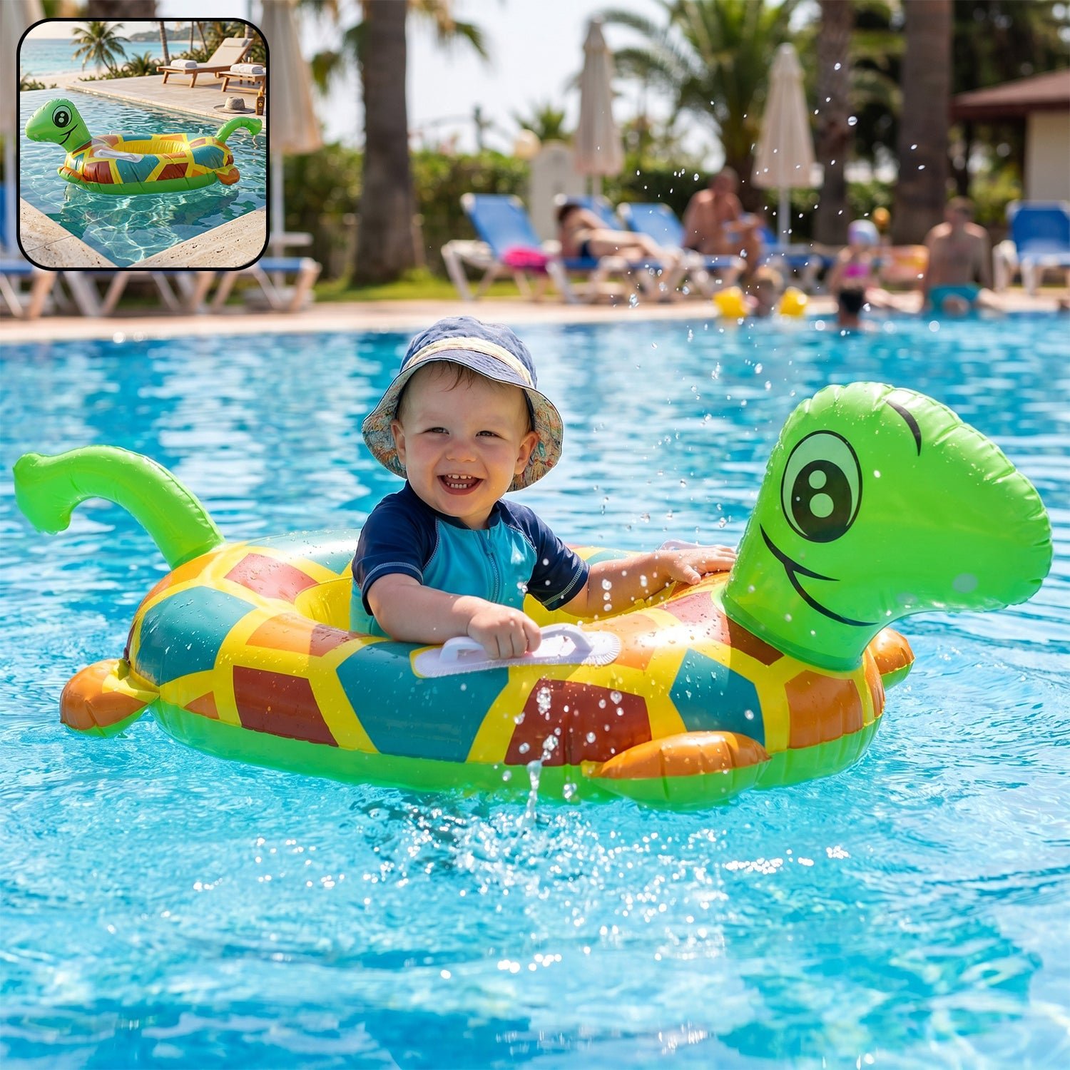 Kids Inflatable Turtle Swim Ring – Safe & Durable Pool Float - Image 3
