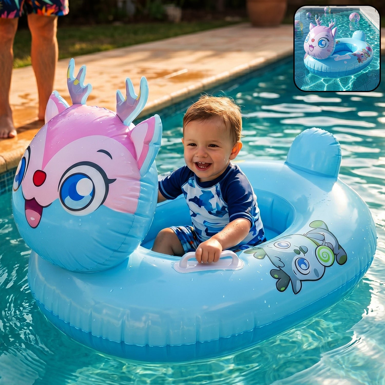 Kids Inflatable Cartoon Animal Swim Ring – Safe Water Support - Image 3