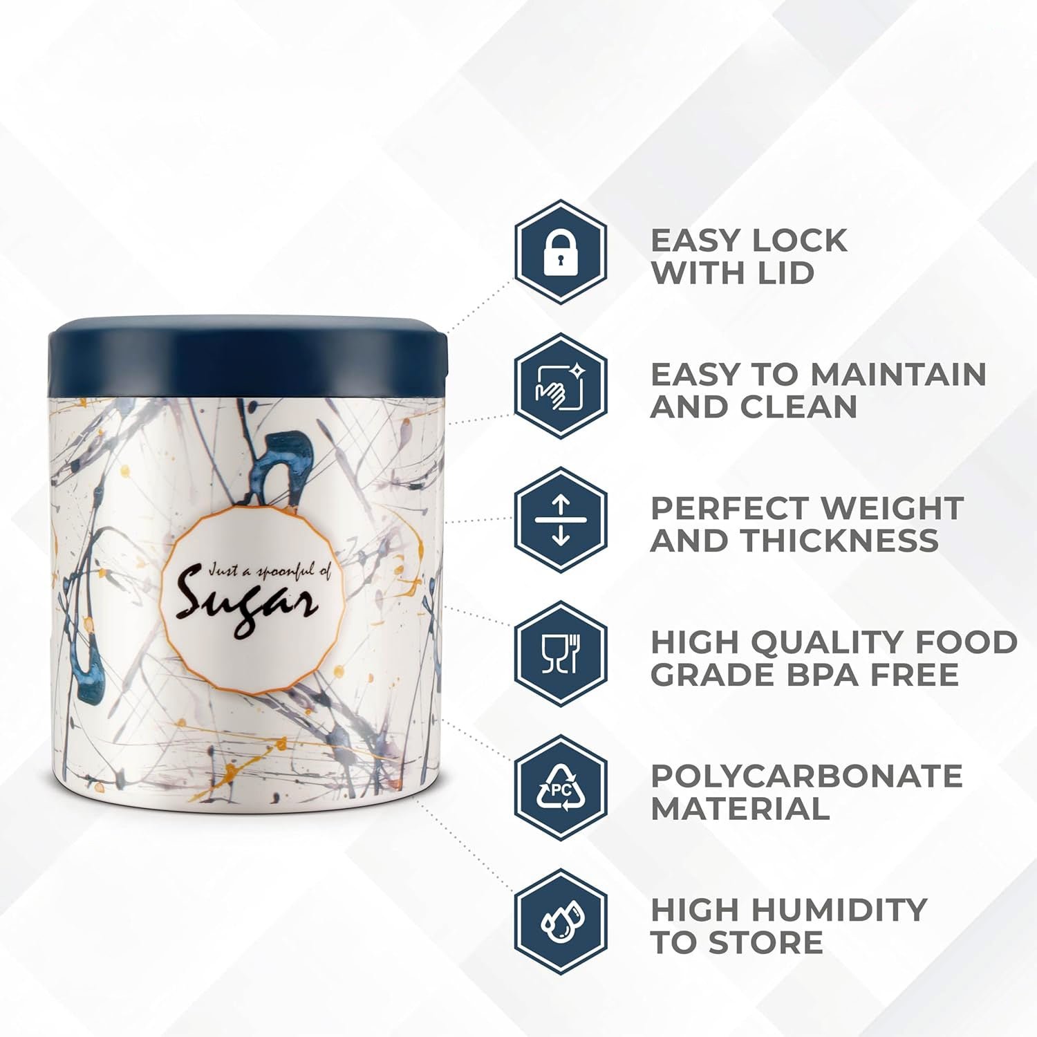 Plastic Tea Coffee Sugar Storage Set – Airtight & Stylish 3 Pc - Image 4