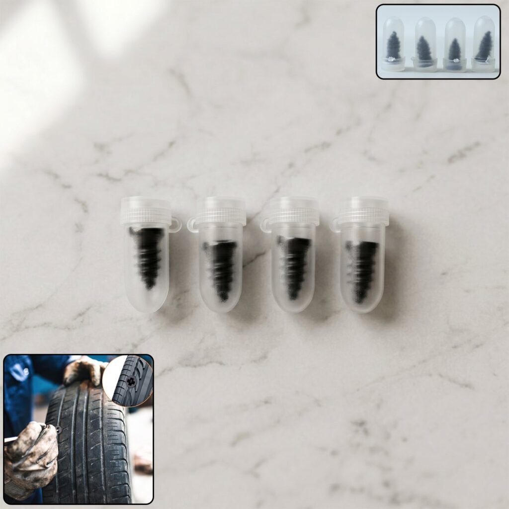Car & Bike Tubeless Tire Repair Nails – Emergency Quick Fix Kit