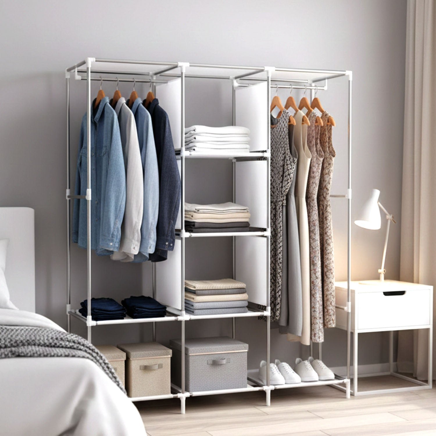 Portable Fabric Wardrobe Closet – 8 Spacious Compartments & Foldable Design - Image 3