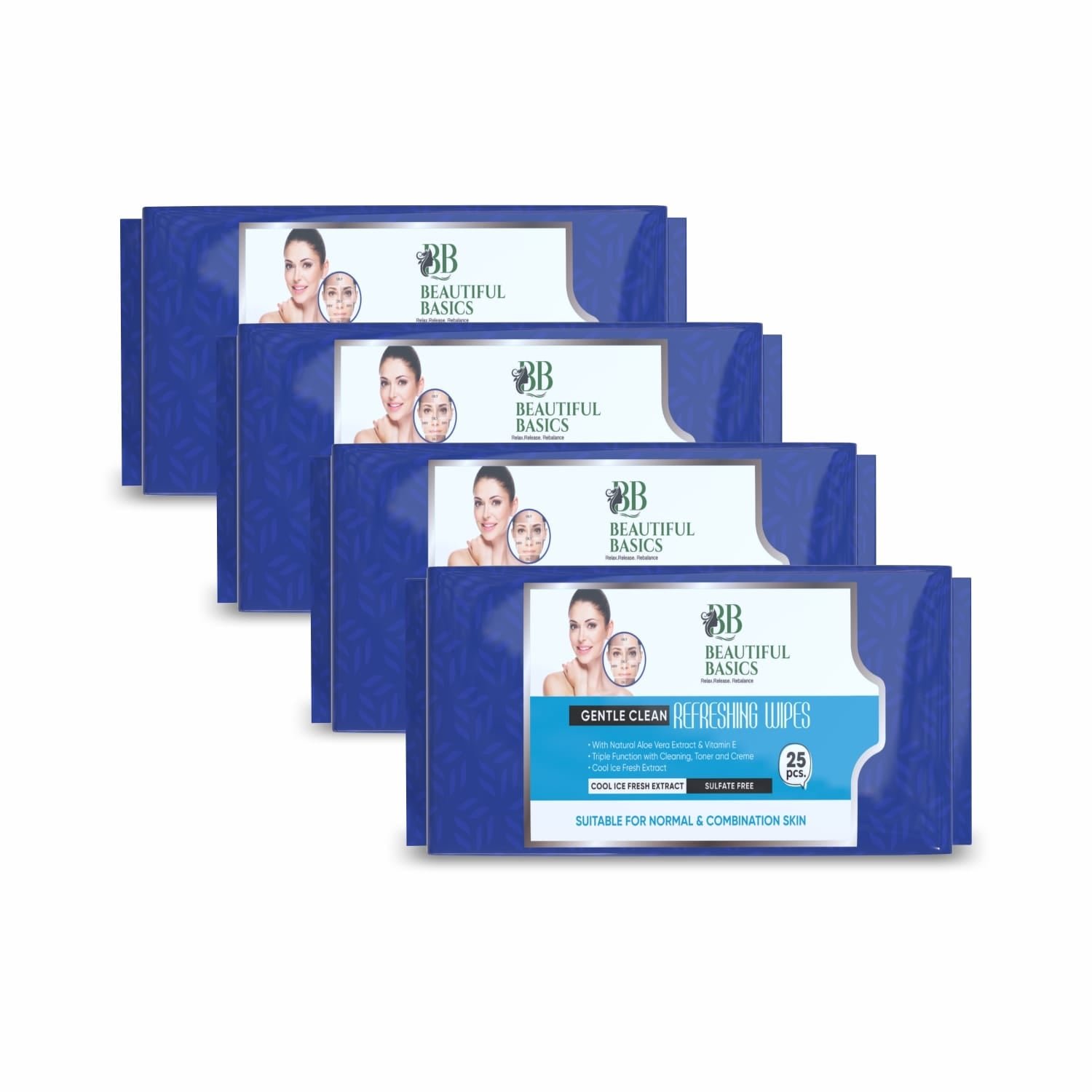 Gentle Face Wipes for All Skin Types - 4x25 Pcs | Beautiful Basics - Image 6