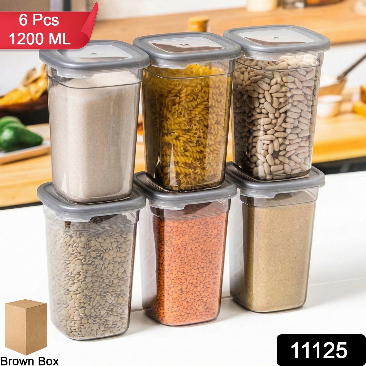 Kitchen Storage Containers – Airtight 6 Pc Set, 1200 ML Each - Image 2