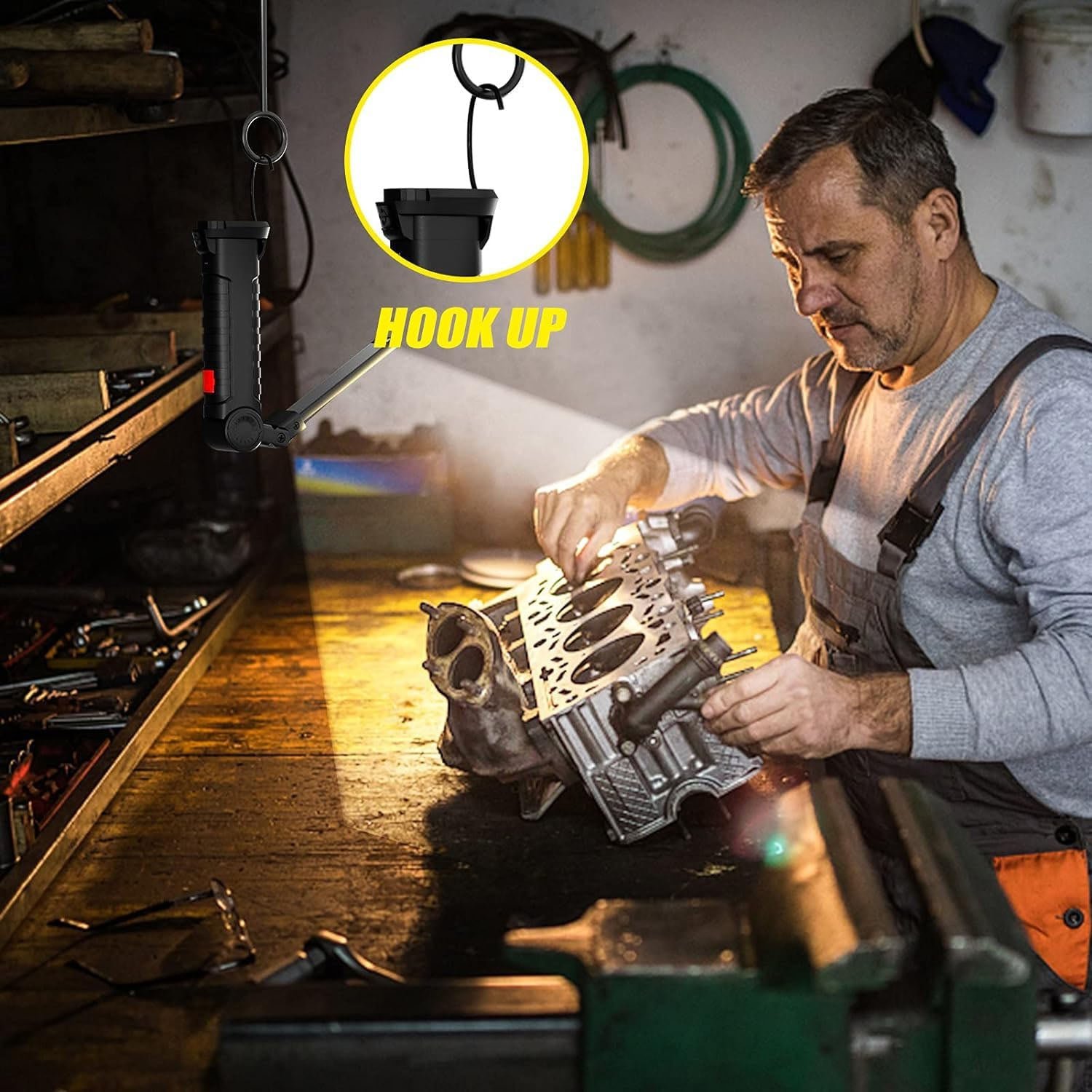 Rechargeable LED Work Light – 360° Adjustable Head & Magnetic Base - Image 3