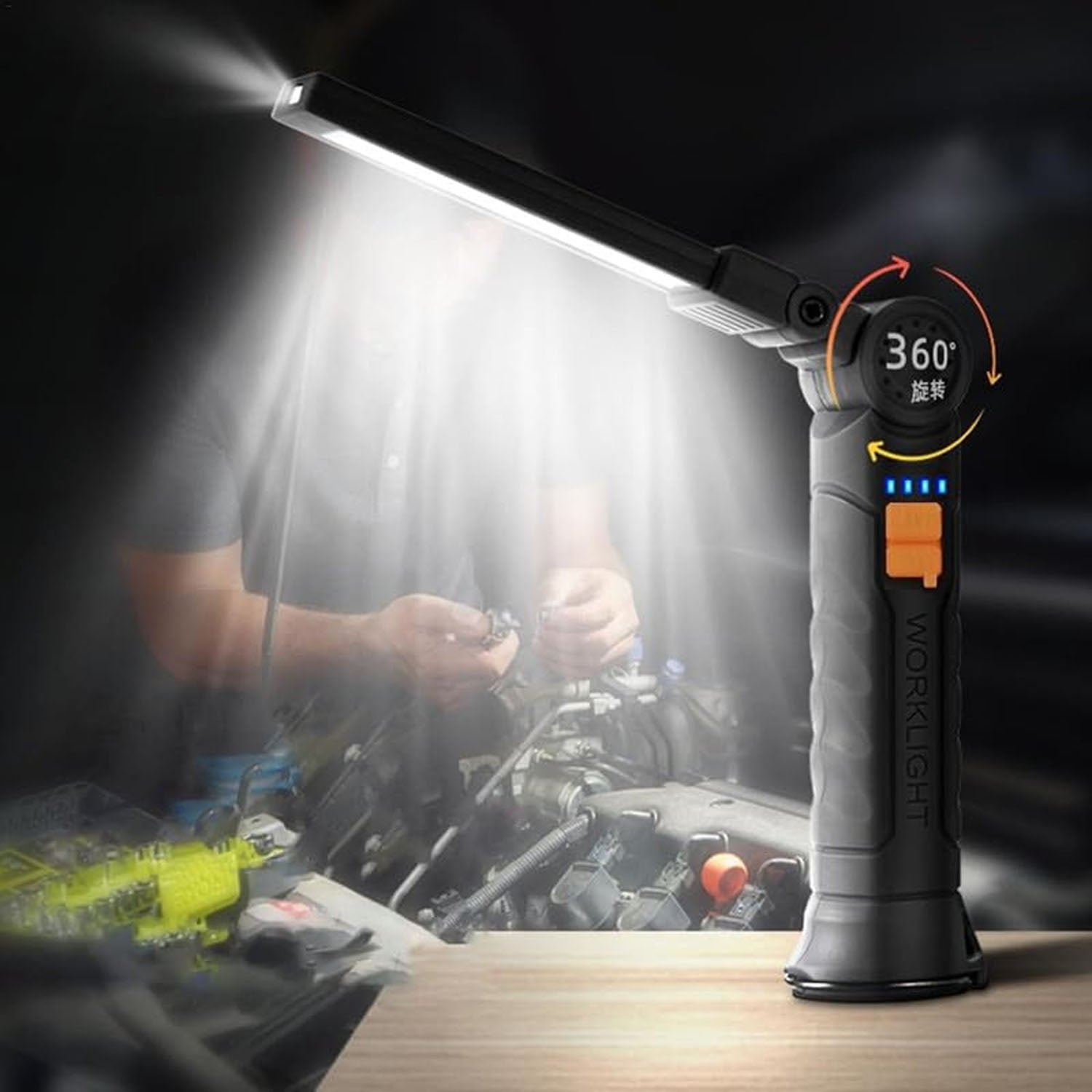Rechargeable LED Work Light – 360° Adjustable Head & Magnetic Base - Image 4