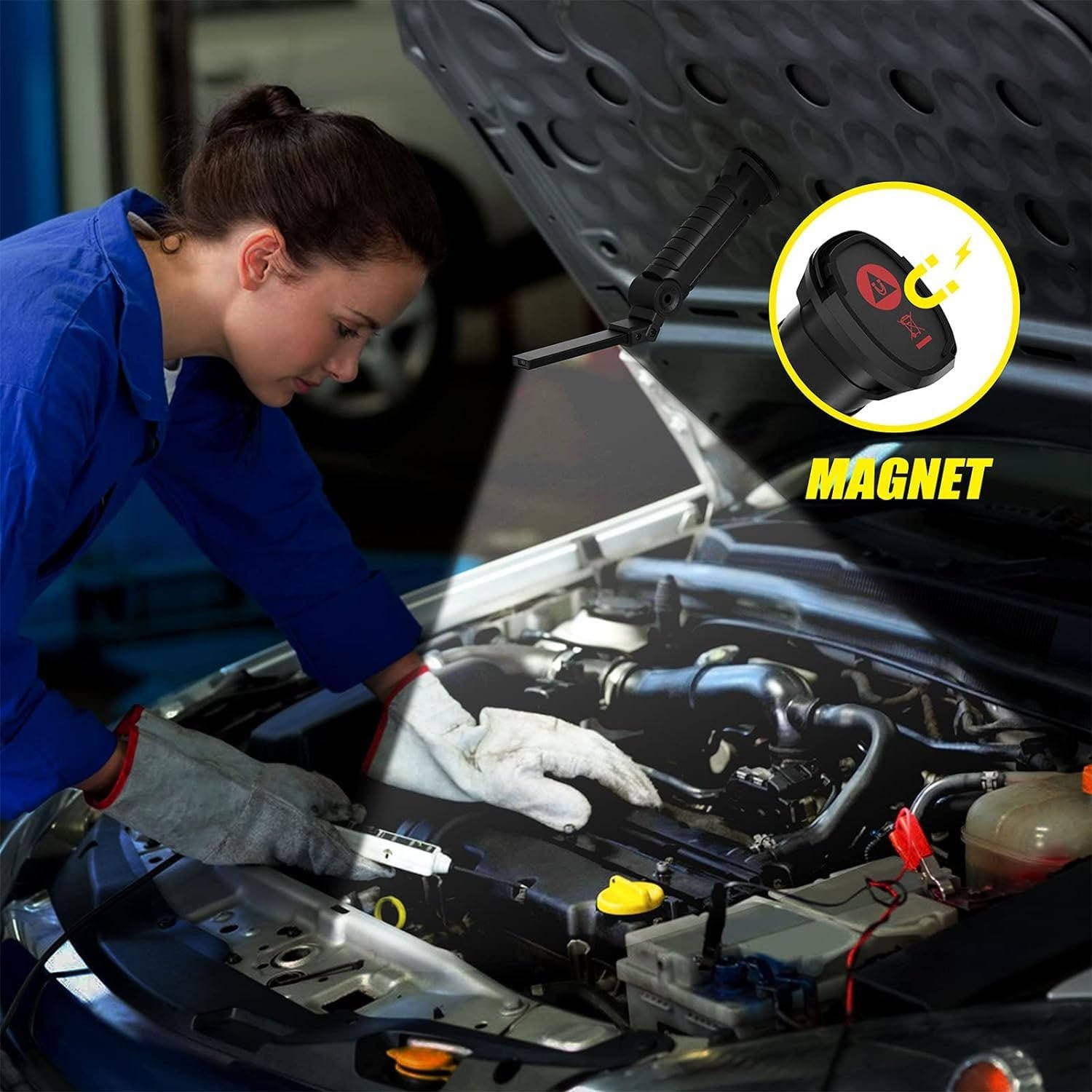 Rechargeable LED Work Light – Compact with Adjustable Arm & Magnetic Base - Image 3