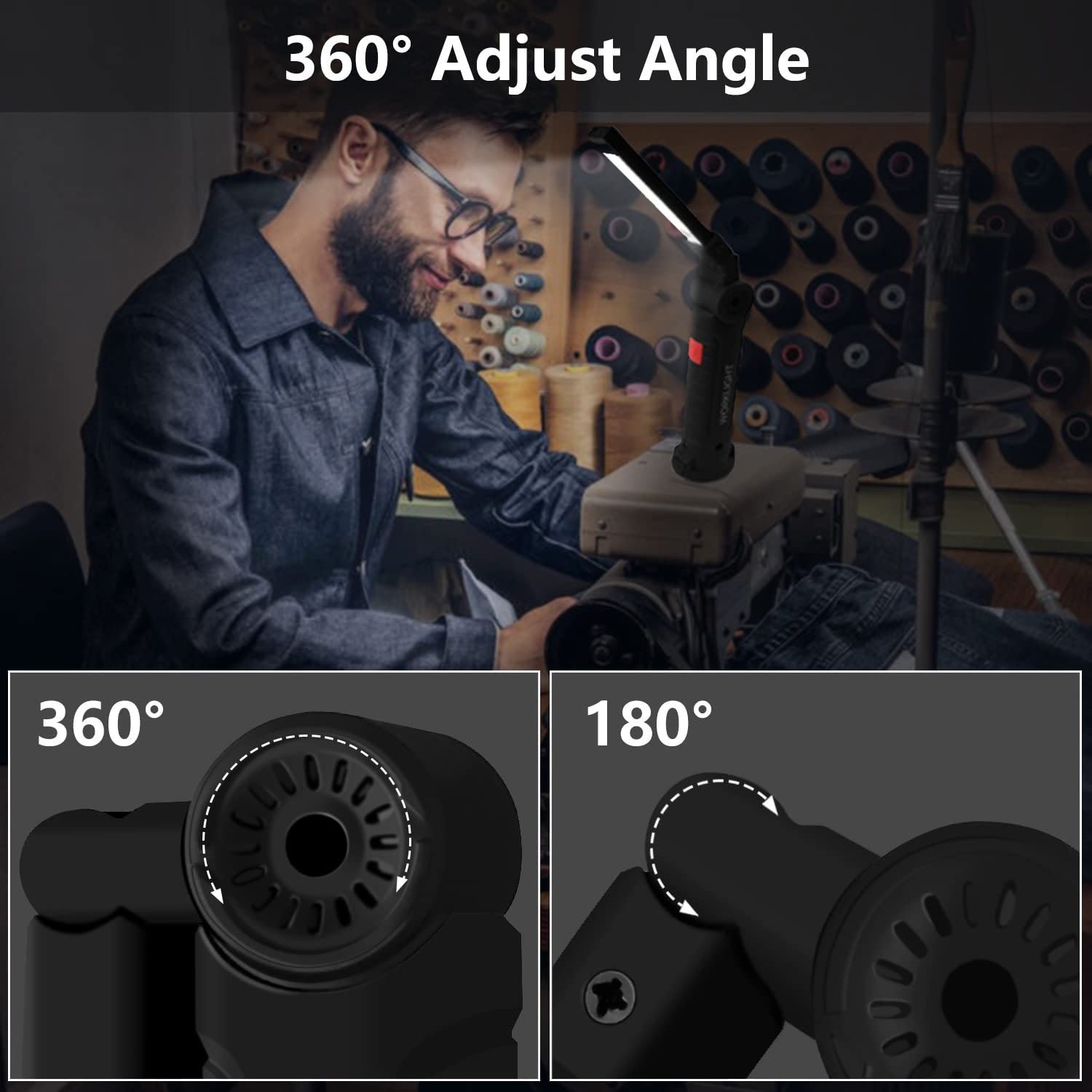 Rechargeable LED Work Light – Compact with Adjustable Arm & Magnetic Base - Image 4