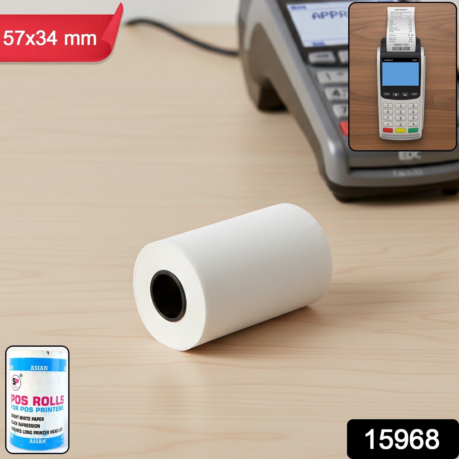 Thermal Label Roll – Self-Adhesive Direct Thermal Labels 57x34mm - Image 2