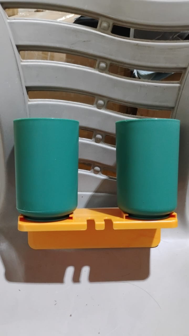Wall Mount Toothbrush Holder - 2 Cups, Self-Adhesive | BrushedUp - Image 9
