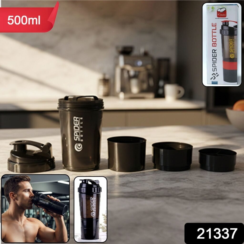 Protein Shaker Bottle 500ml – Leakproof Flip Lid for Gym