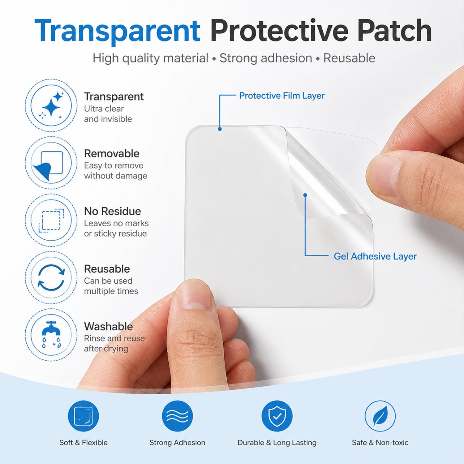 Double-Side Transparent Nano Adhesive Tape – Reusable & Waterproof - Image 4