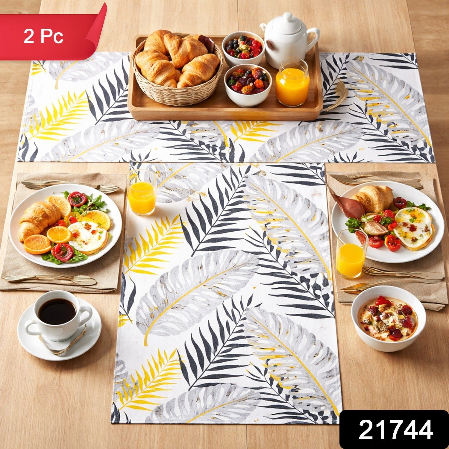 Reversible Dining Table Placemat – Elegant Leaf Design - Image 2