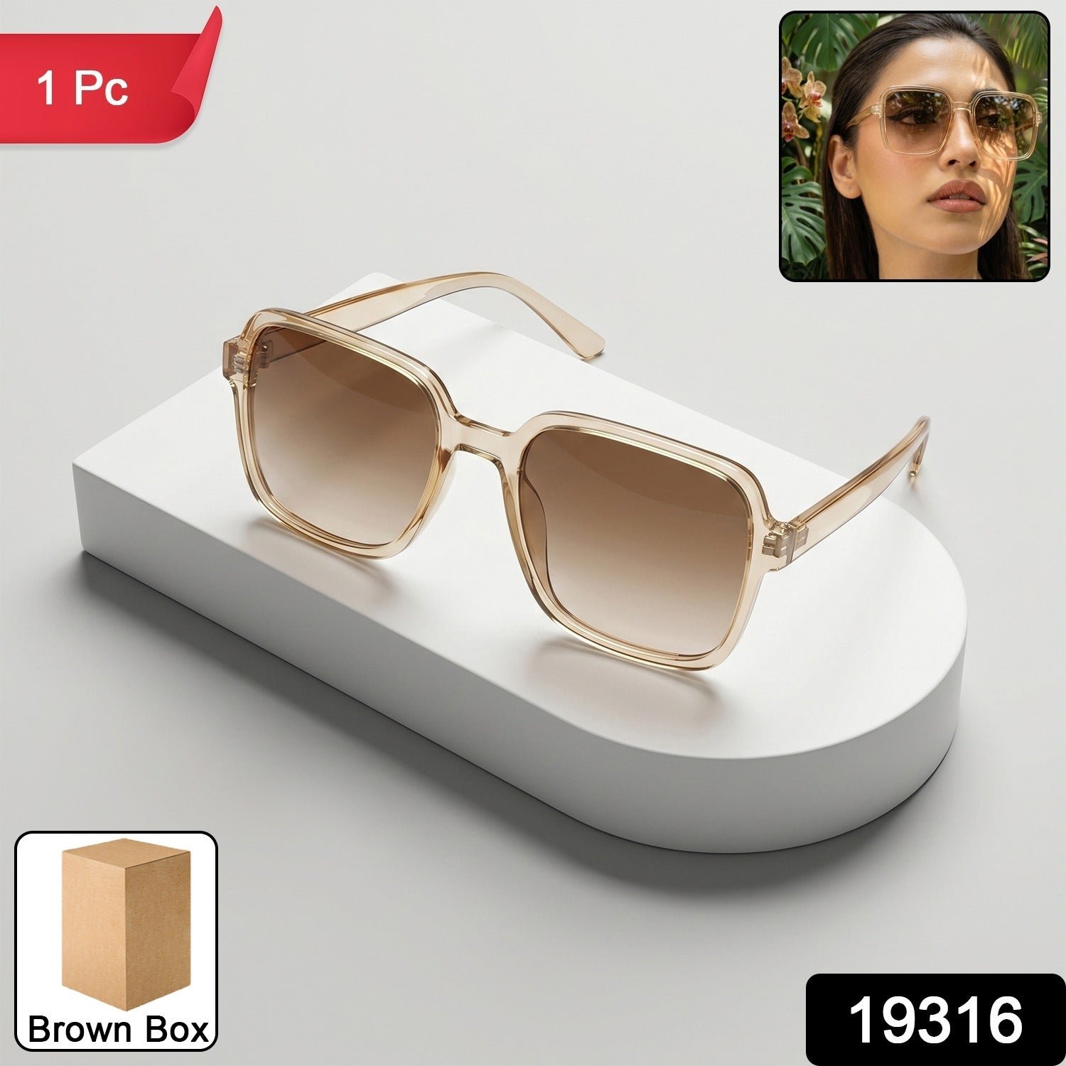 Square Retro Sunglasses – Trendy Oversized Gradient Tinted Eyewear - Image 2