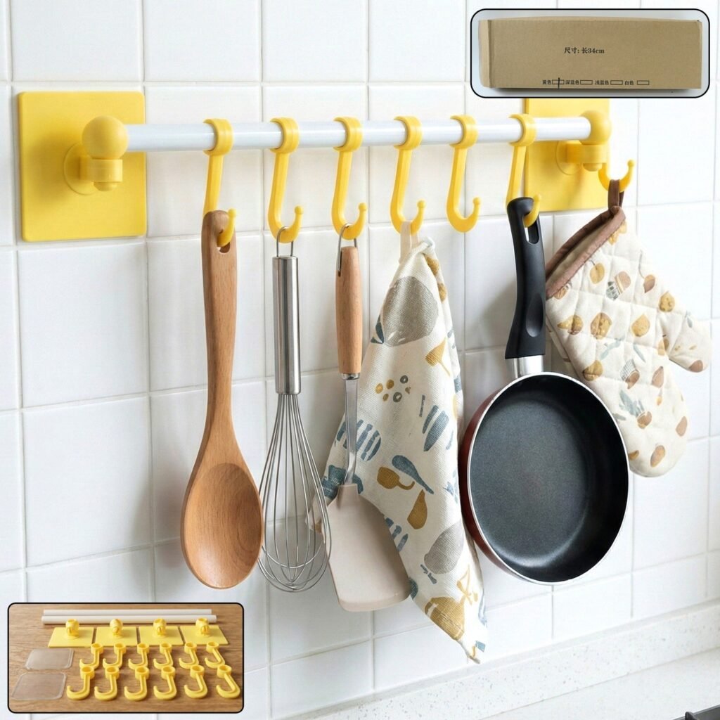 Wall Mounted Kitchen Rack – Space Saving Multipurpose Organizer