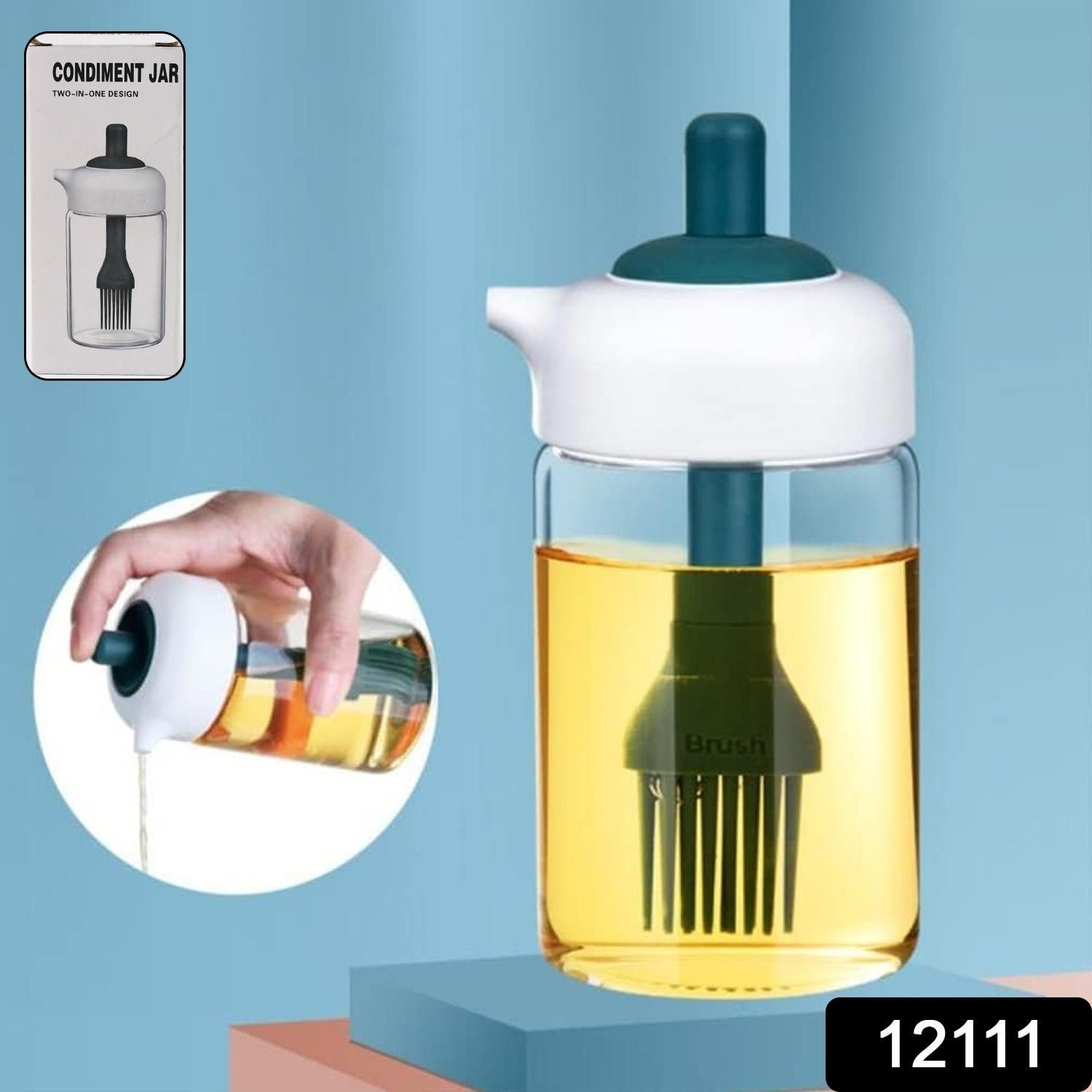 Glass Oil Dispenser with Brush - Borosilicate Kitchen Bottle | Own Hydrate - Image 2