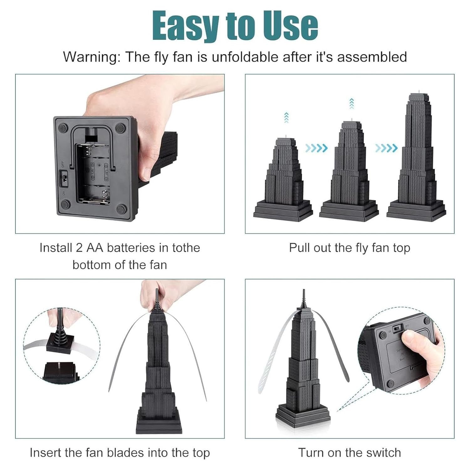 Fly Repeller – Portable Insect-Repelling Fan for Food Safety - Image 3