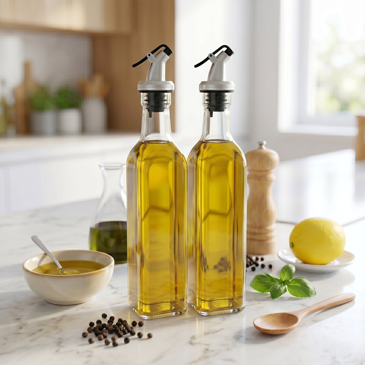 Glass Oil Dispenser Set – Leak-Proof & Stylish Kitchen Accessory - Image 3