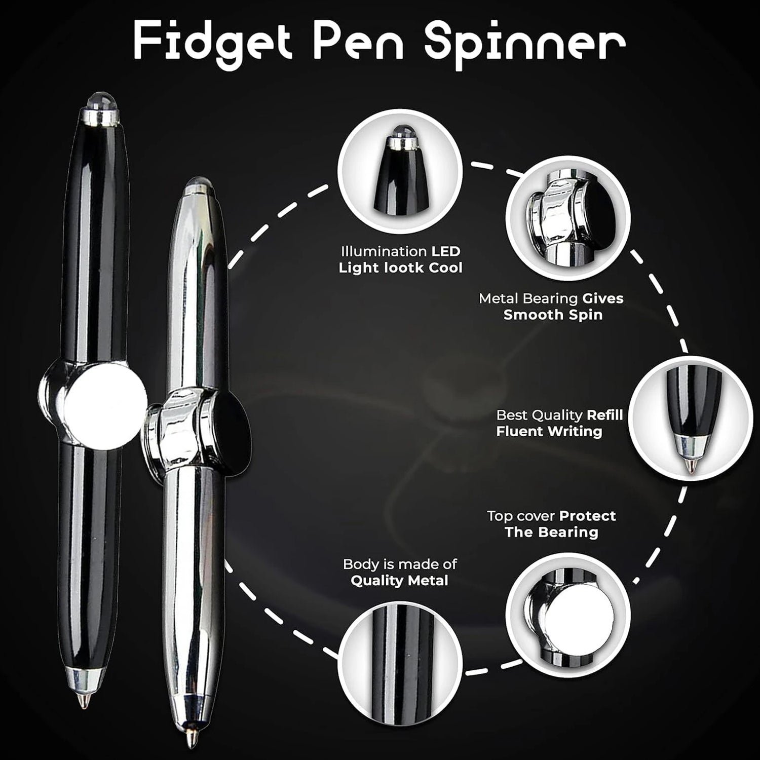 Multifunction Spinner Pen – Stress Relief & Writing with LED light - Image 5