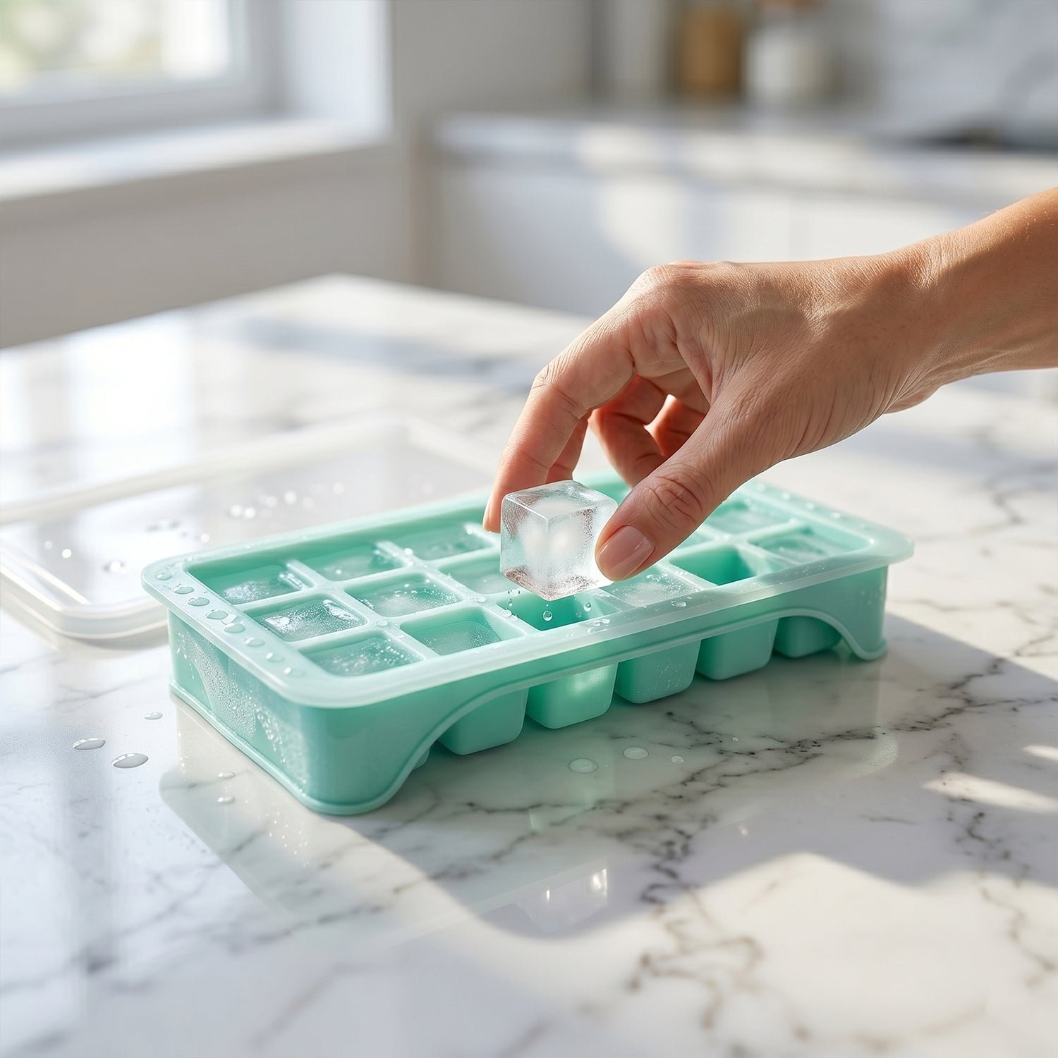 Ice Cube Tray – Leak-Proof with 18-Grid Silicone Design - Image 3