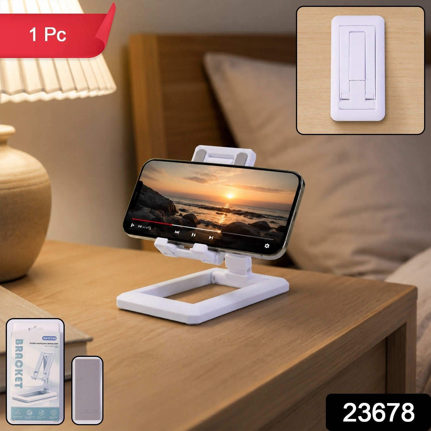 Foldable Plastic Mobile Phone Holder – Adjustable & Portable Stand - Image 2