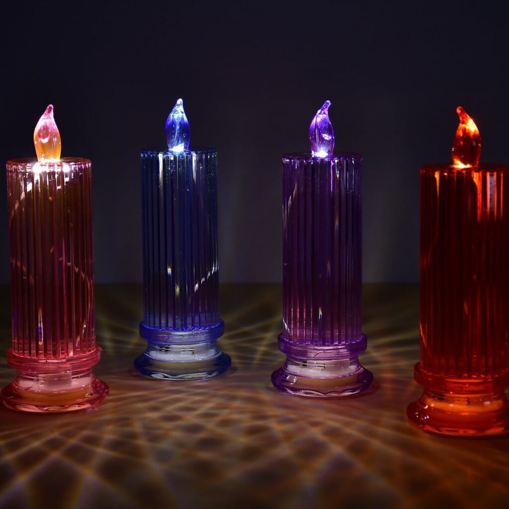 LED Crystal Candle - Glitter Swirling Multicolor Decor | Styleva