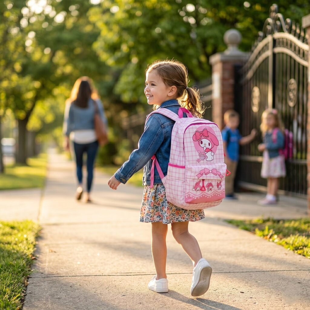 Kids Backpack – Adorable My Melody Design with Bow & Bunny