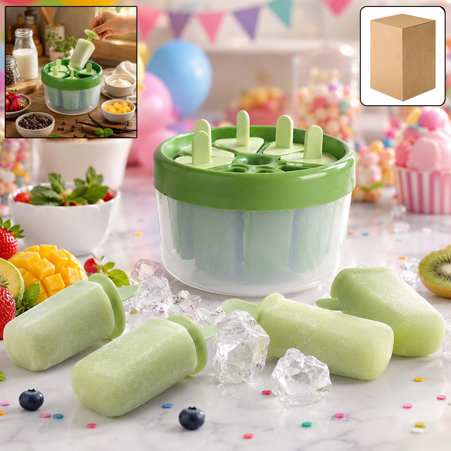 Plastic Ice Candy Popsicle Maker – 8 Molds for Homemade Treats - Image 2