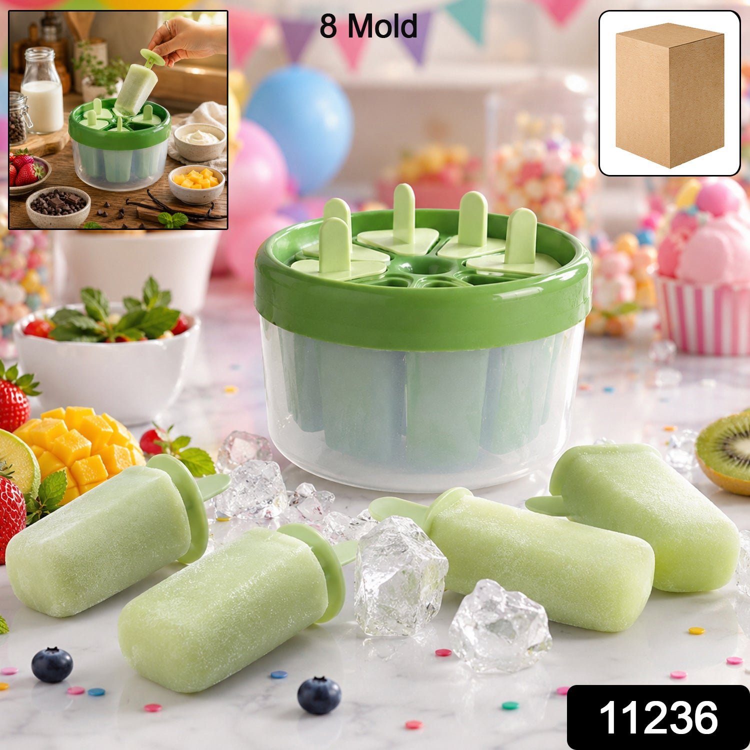 Plastic Ice Candy Popsicle Maker – 8 Molds for Homemade Treats - Image 3