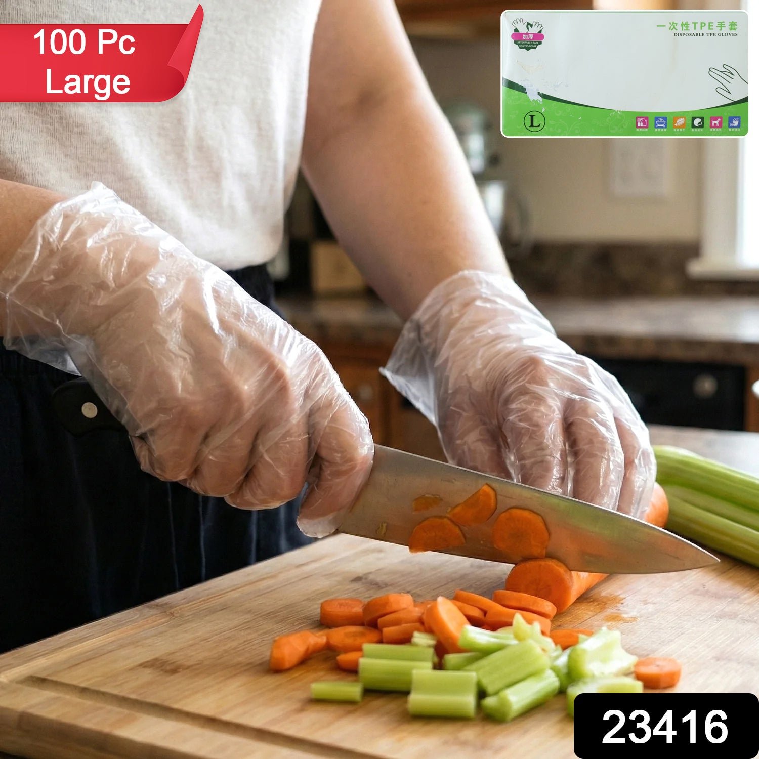 Disposable Plastic Gloves – Pack of 100, Food & Hygiene Safe - Image 2