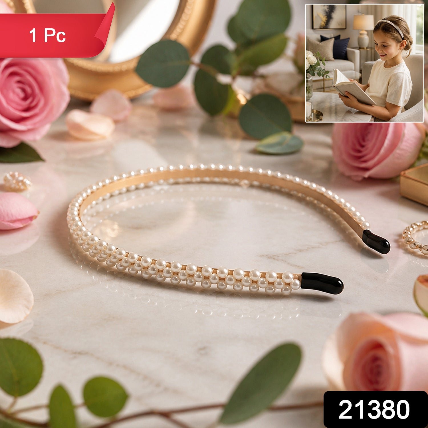 Lightweight Pearl Hairband – Elegant & Comfortable for Women - Image 3