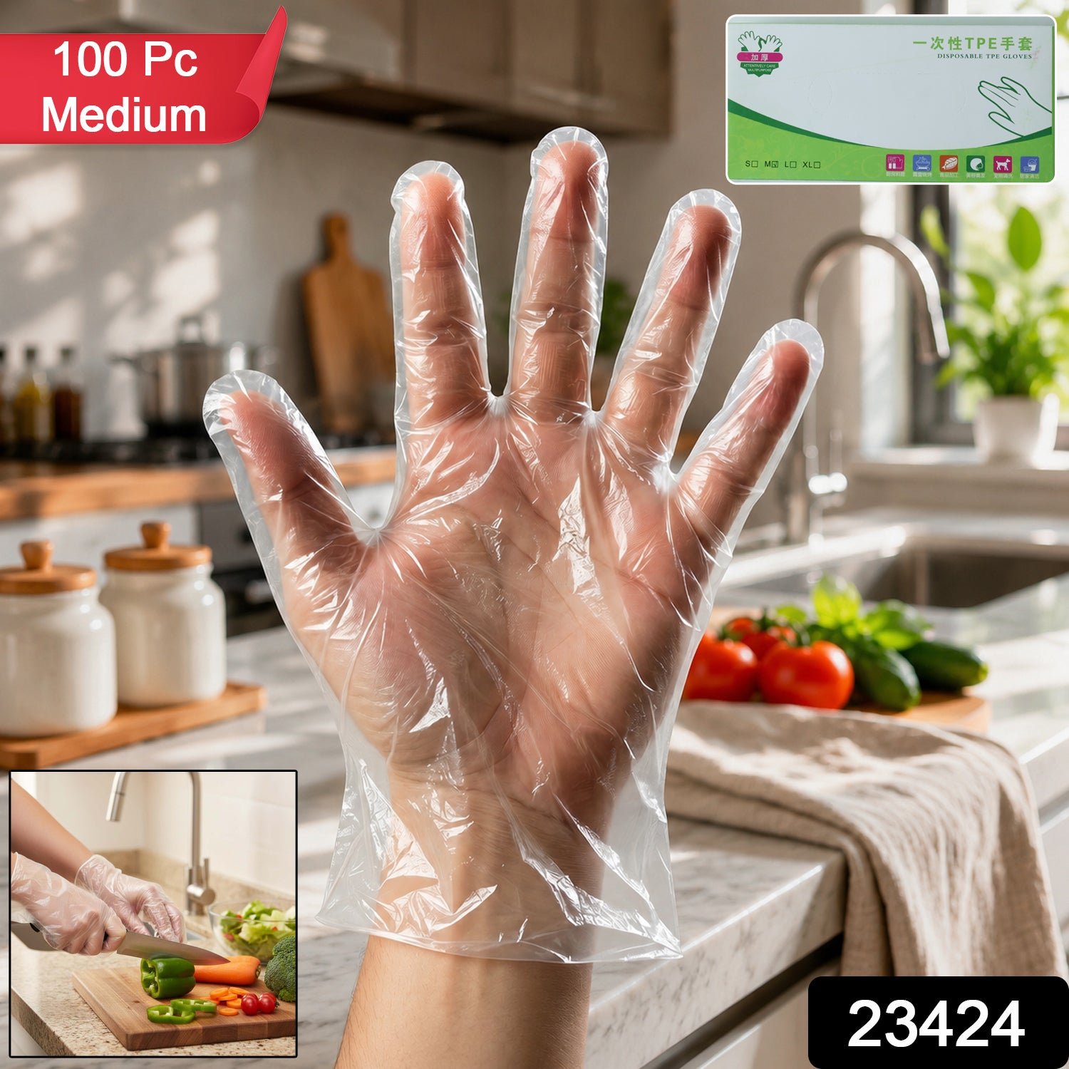 Disposable Plastic Gloves – Hygienic & Single Use for Kitchen & Cleaning - Image 2