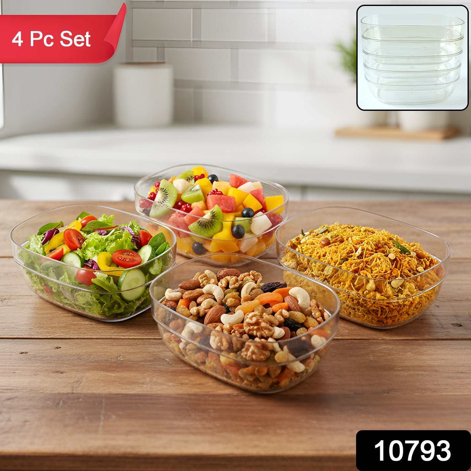 Clear Serving Bowl Set – 4 Durable Multipurpose Bowls - Image 2