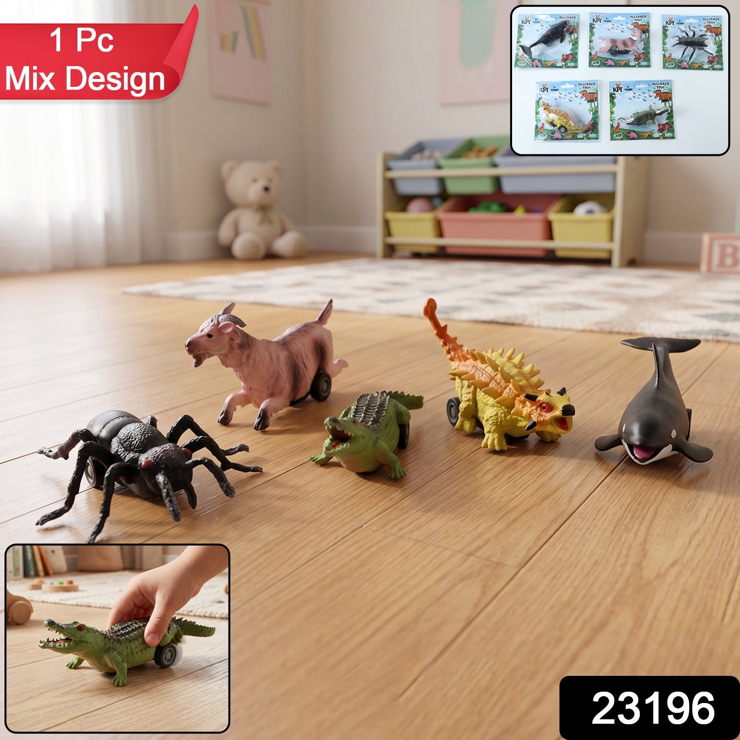 Kids Animal Pull Back Toy – Fun Rolling Motion & Imaginative Play - Image 2