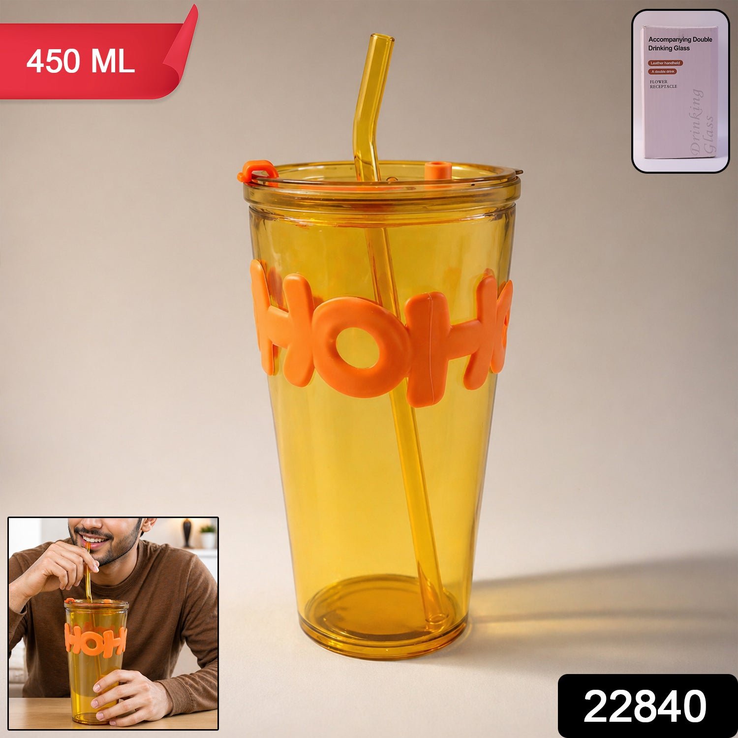 Glass Tumbler with Lid and Straw – Leak-Resistant & Stylish - Image 2