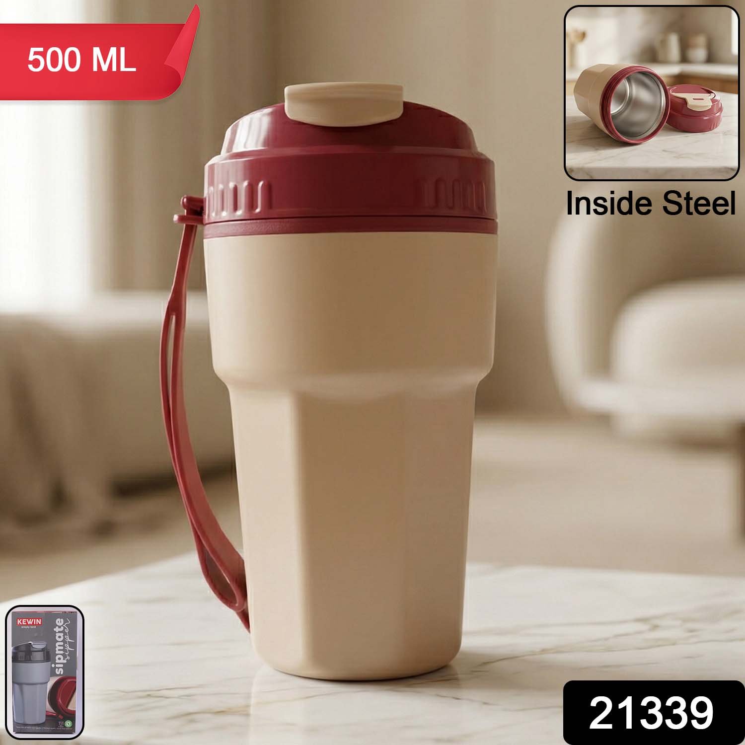 Plastic Sipmate Sipper Bottle 500 ml – Leak-Resistant Flip-Top Lid - Image 2