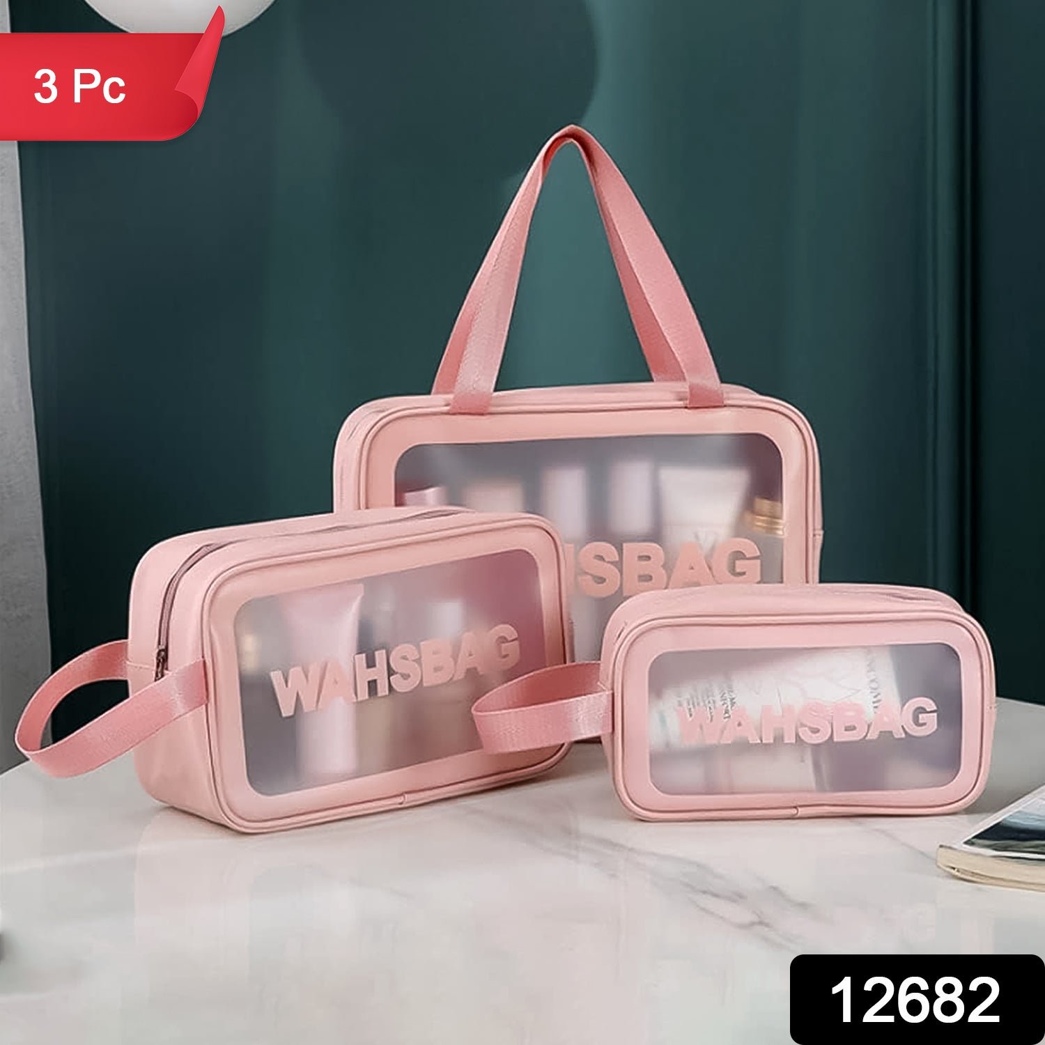 Cosmetic Pouch Set – Waterproof Travel Makeup Bags (Set of 3) | BeautyBare - Image 2