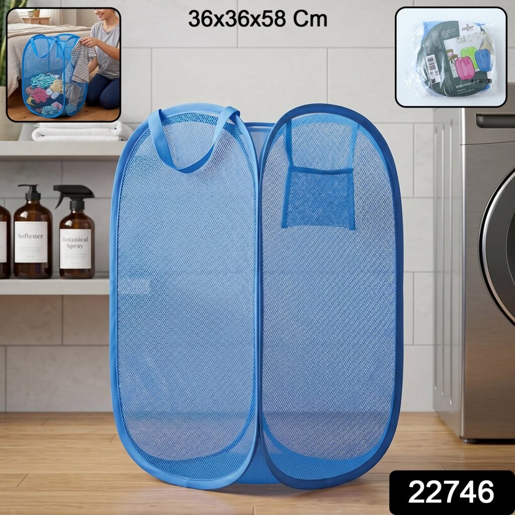 Laundry Basket – Foldable Mesh with Handle for Easy Carrying