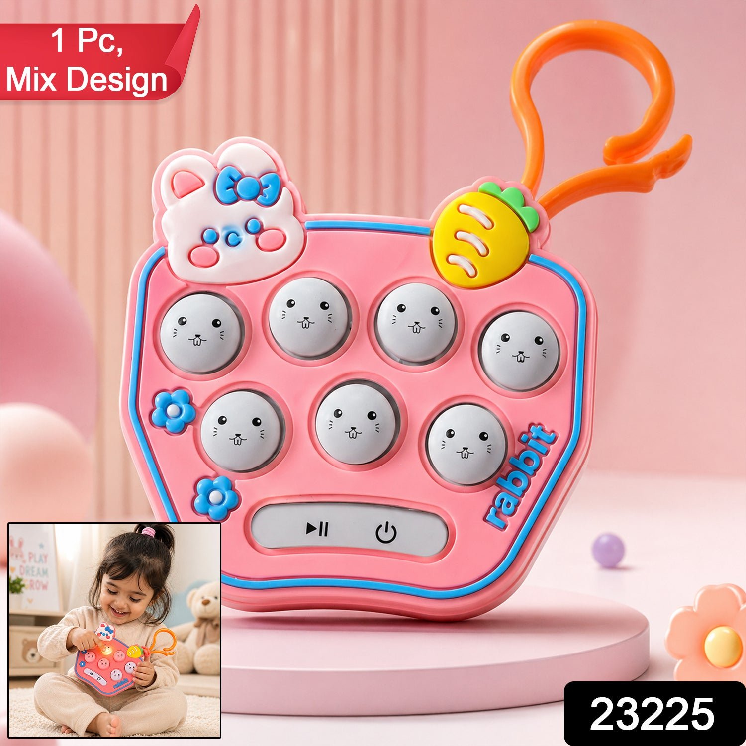 Cute Cartoon Music Push Button Toy Keychain – Light & Portable Fun - Image 2