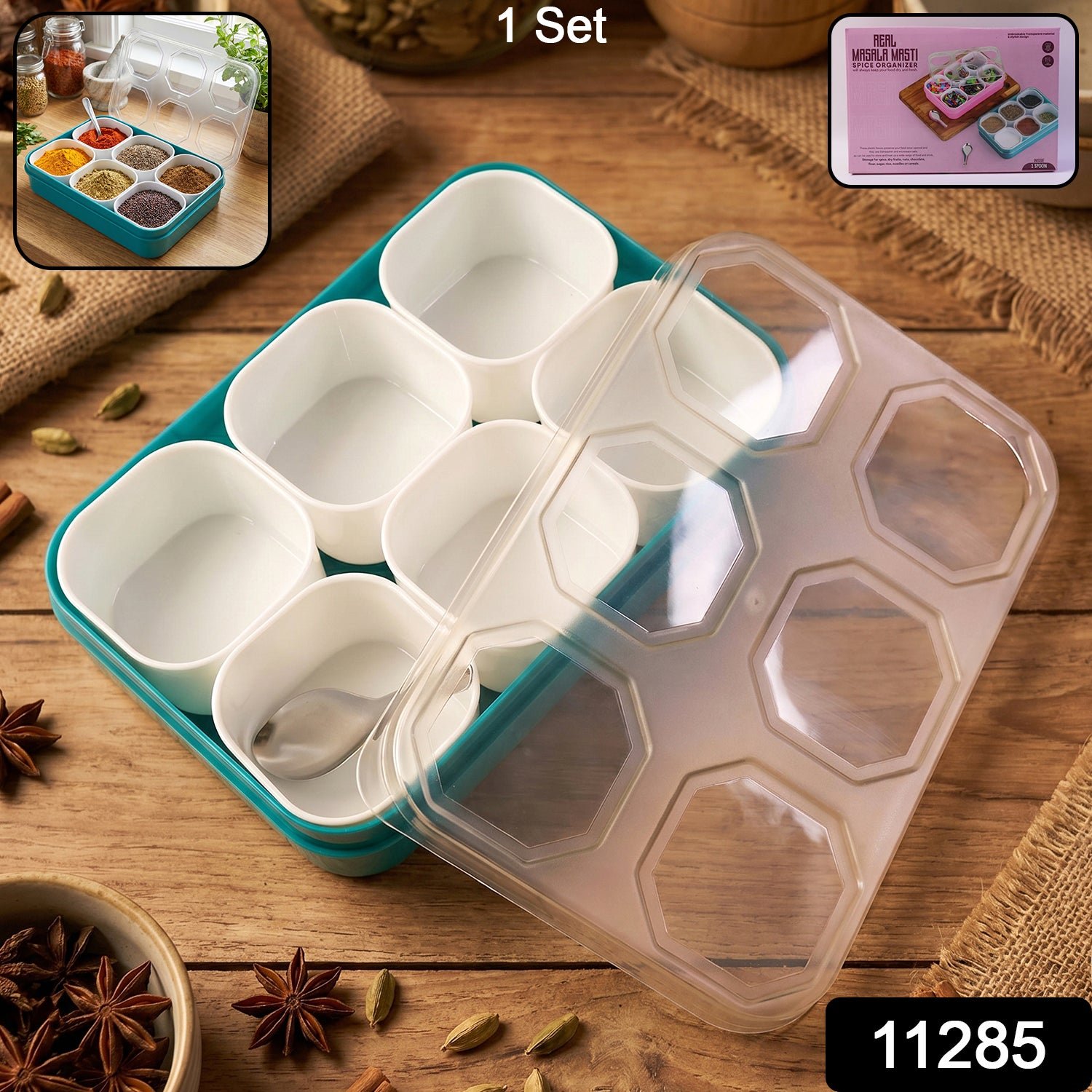 Spice Storage Box – 6 Compartments for Easy Kitchen Organization - Image 2