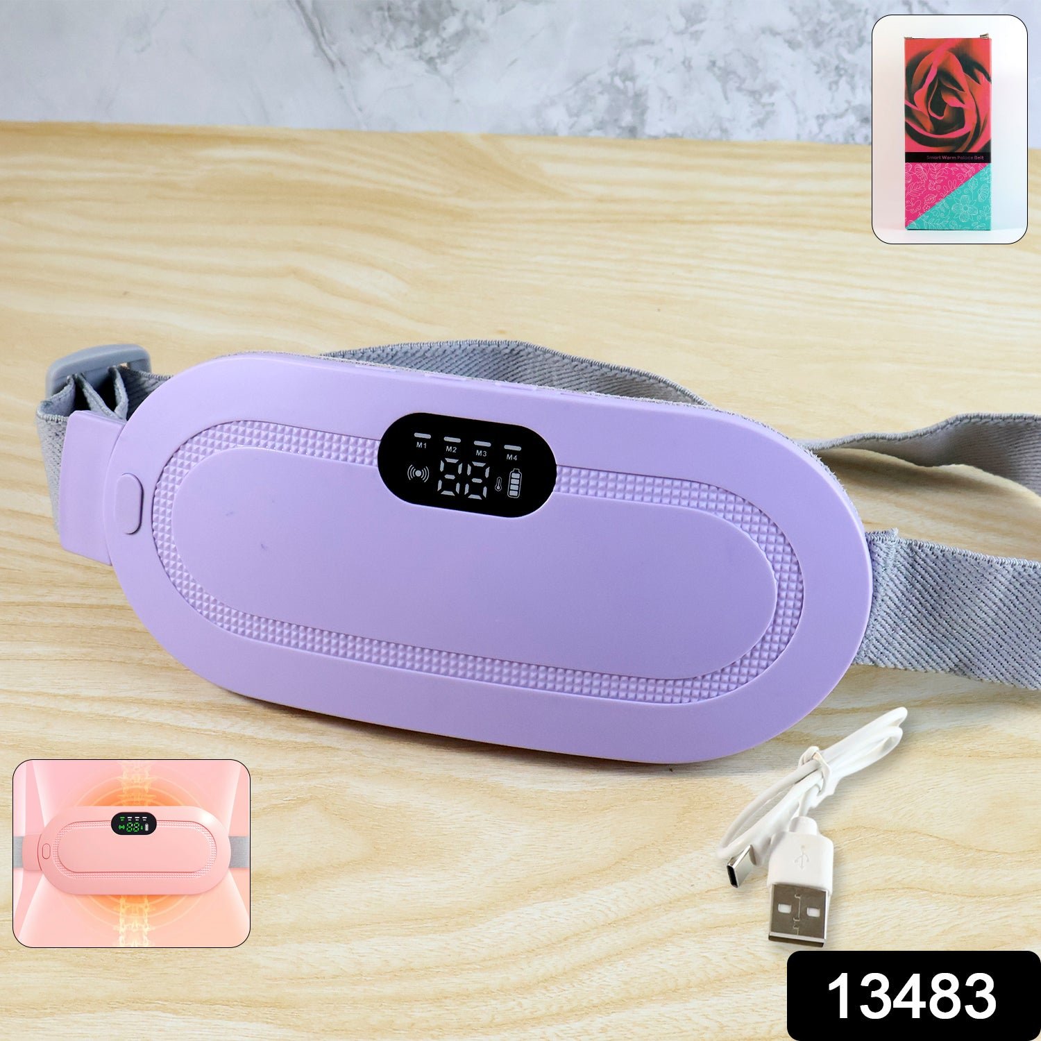 Menstrual Cramp Relief Belt – Rechargeable Heating Pad | Velvet Wellness - Image 2