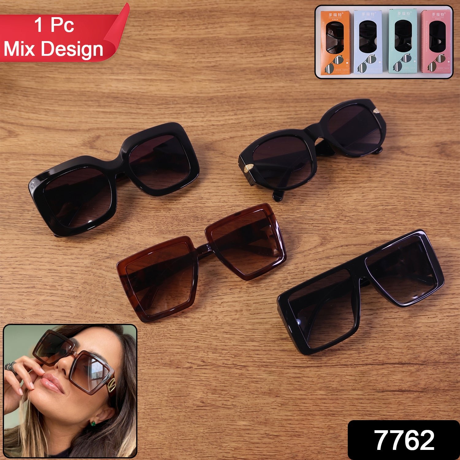 Oversized Square Sunglasses – Trendy Unisex Fashion Eyewear - Image 2